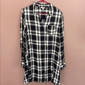 Plaid Black and White Women's dress tunic